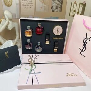Yves Saint Laurent Mon Paris Perfume and Lipstick Set - Pink and Black